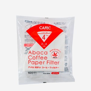 [Cafec] 아바카 콘 종이필터 2-4인용 화이트(100매)